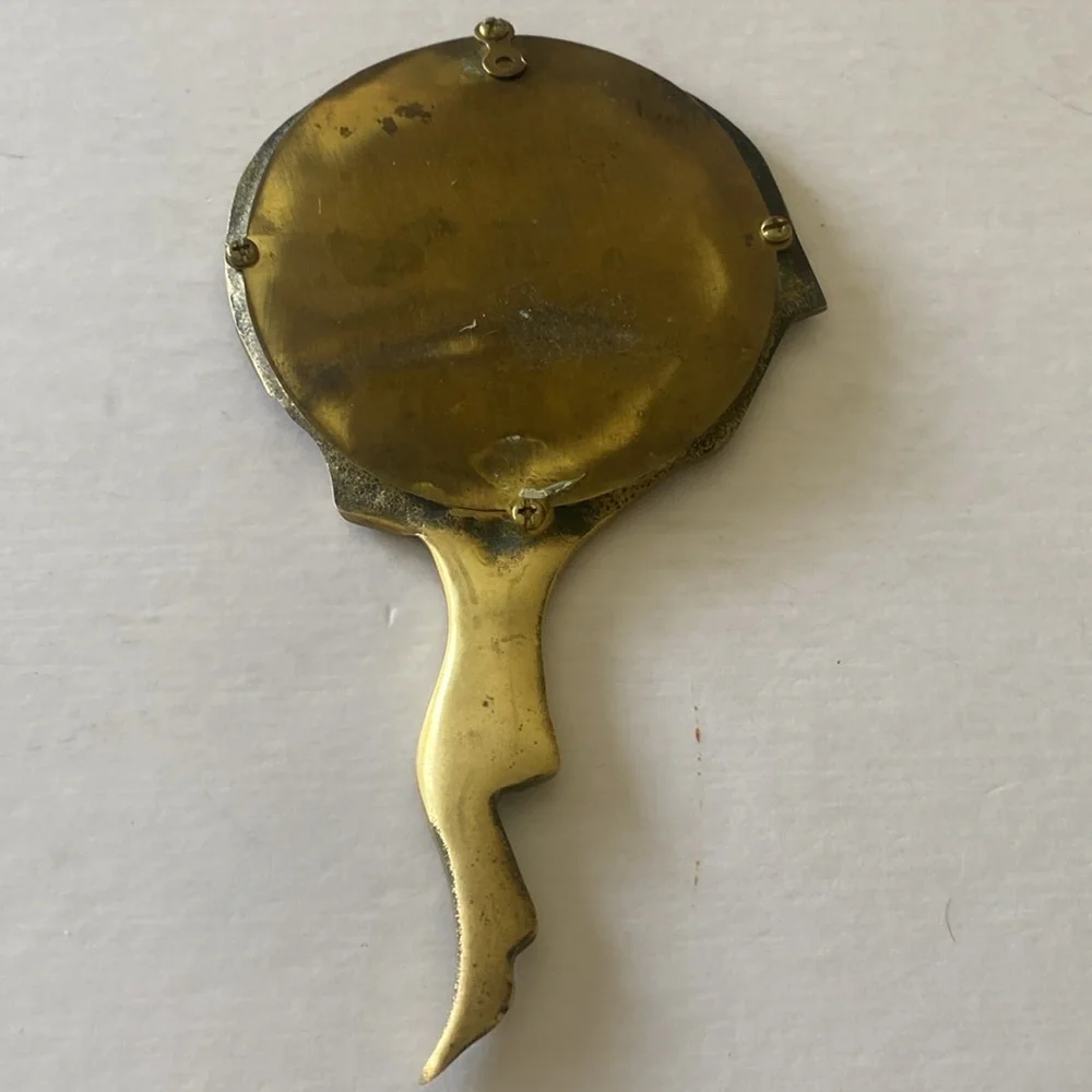 Vintage Gold Handheld Mirror Wall Decor